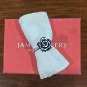 RETIRED James Avery Steeling Silver Rose Ring